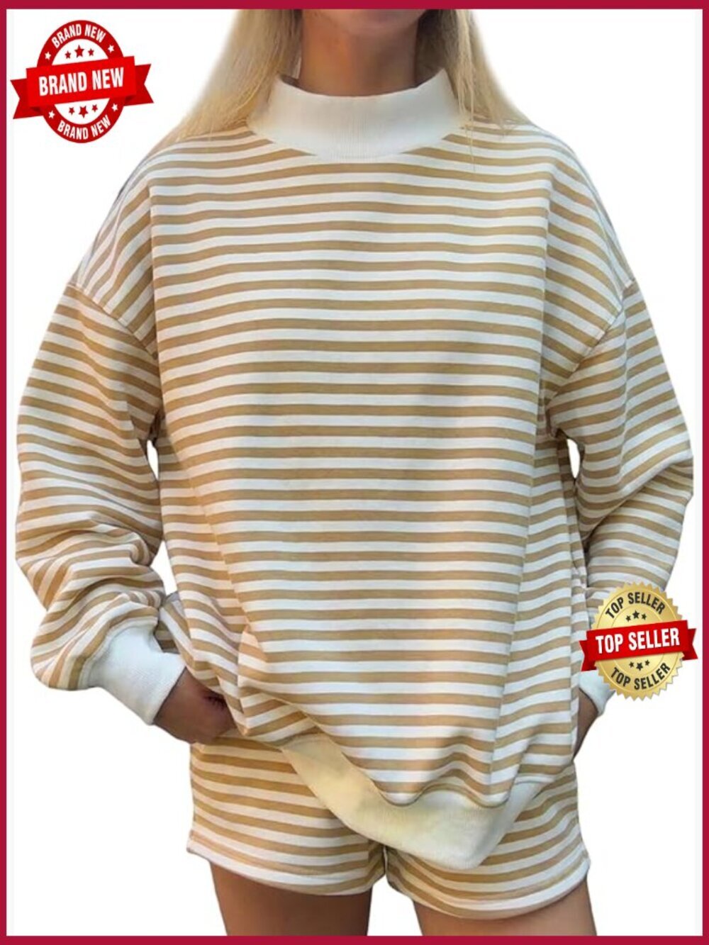 Striped Sweatshirt and Shorts Matching Set 2 Piece Lounge Outfits Y2k